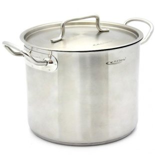 Saucepan (stainless steel) 7.0 l d-22 cm, h-18 cm triple bottom (induction), art. KT-OB-07