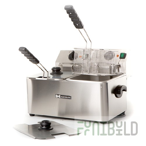 Deep fryer HURAKAN HKN-FT44N (480x385x310, 2 boilers with a capacity of 4 l with lids, 2 deep frying baskets)
