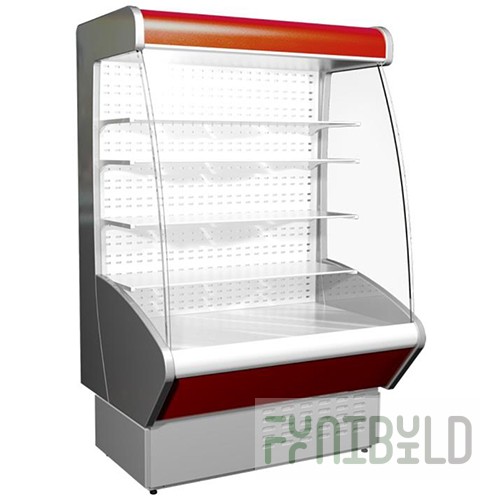 Medium-temperature wall-mounted display case F 20-08 VM 1.0-2 gray/red (Carboma VKhSp-1.0 (0...+7C, 1060x875x1940 in