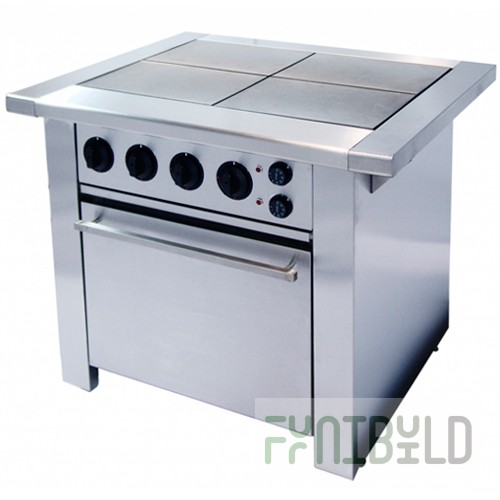 Electric stove 4-burner with oven F4PDKE/900/24025 (1047x872x860mm, 18 kW, 380V)