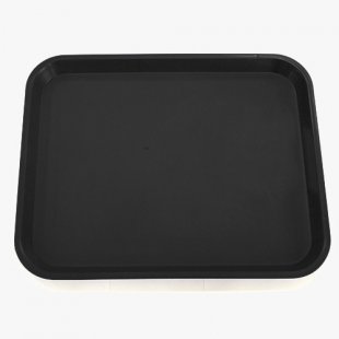 Plastic rectangular tray 435x345x20 in (black)