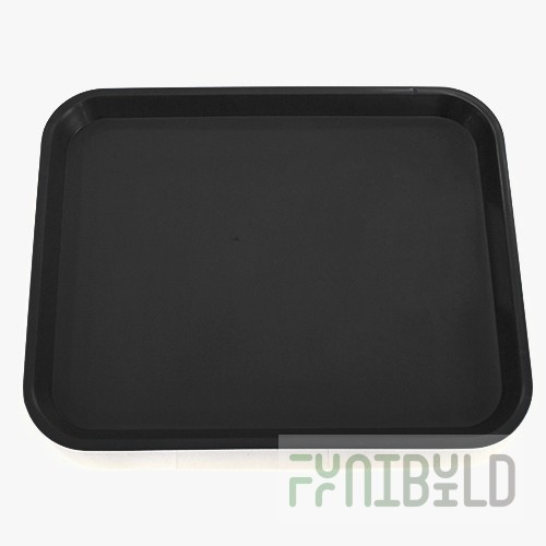 Plastic rectangular tray 435x345x20 in (black)
