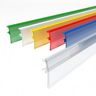 Price tag holder for shelves, folding, 1238x39mm, art. HSAC39-1238, transparent, pack of 100 pcs.