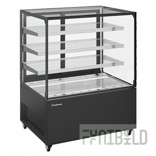 Medium-temperature display case, 1200x700x1300 (1350) in, KS71-130 VV 1.2-1 +2...+10C black