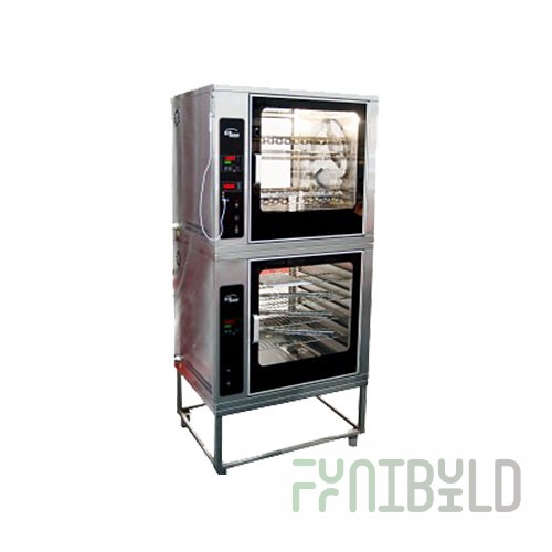 Convection grill with a display case on a stand (875x790x1795mm, 7.6 kW (grill) + 1.2 kW display case with steam, 380V)