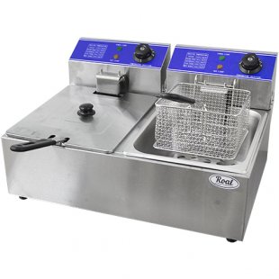 Tabletop electric deep fryer HEF-6L-2 (560x440x300 in, 2x6 l, 2.5 kW + 2.5 kW, 220 V) 2 containers