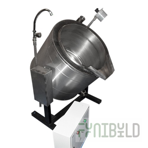 Electric cooking kettle round tipping. KPE-60 stainless steel (900x700x950(900)mm., 60 l., 9 kW, 380V)