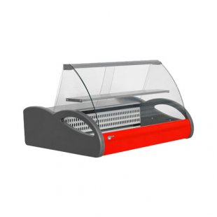 Universal bar display case 1500x865x630mm, A87 SV 1.5-1 gray/red (VHSn-1.5 Argo), 0...-6C, 0.71 sq.m.