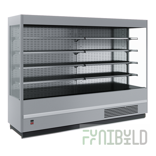 Medium-temperature wall-mounted display case 2580x875x1930 in, FC 20-08 VM 2.5-2 black/gray (Carboma Cube 1930/875 VHSp-2.5) 0...+7C