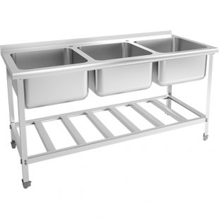 Washing bath, solid-drawn STANDARD VMOtsb3-500SNK with side 1700x700x870 in, (capacity 500x500x300 in)
