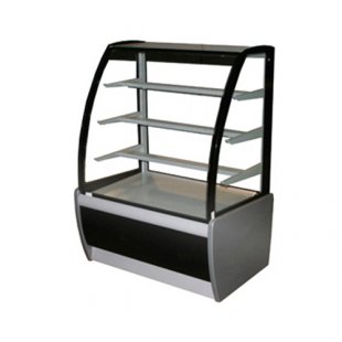 Showcase medium-temperature air conditioning 920x650x1300mm, K70 VM 0.9-1 (ВХСв - 0.9д Carboma) Techno, +6..+12С, (3 shelves, dark gray