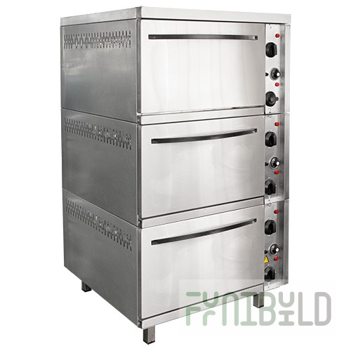 3-section oven cabinet ШЭЖП-3, stainless steel face, 840х840(895)х1500(1520) in