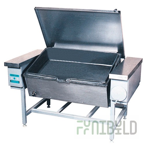 Electric frying pan SECH-0.45 (1440x800x850mm, 90l, cast iron bowl, carbon lining, stainless steel face and lid)