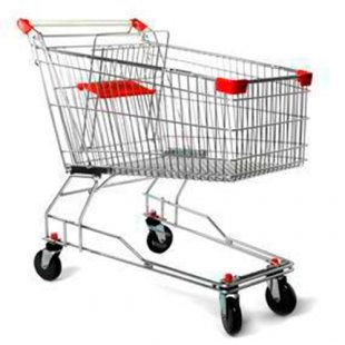 Shopping trolley STA100-BX Standard with child seat red (850x510x940 in, 100 l, wheels 100 and 125 in. polyurethane)