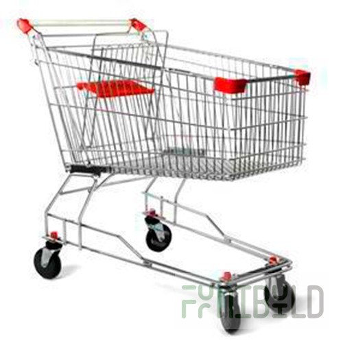 Shopping trolley STA100-BX Standard with child seat red (850x510x940 in, 100 l, wheels 100 and 125 in. polyurethane)