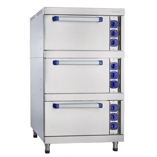 Electric oven cabinet ШЖЭ-3-Э, enamel oven. (840х900х1500 in, stand, stainless steel face)