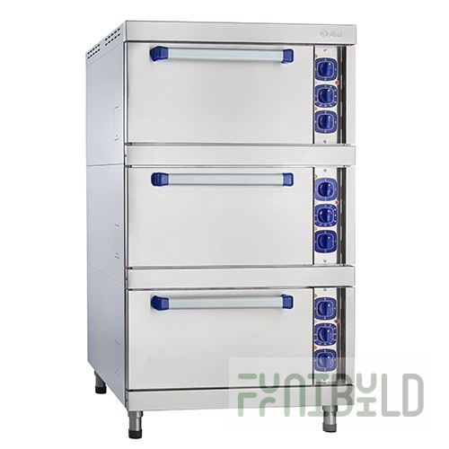 Electric oven cabinet ШЖЭ-3-Э, enamel oven. (840х900х1500 in, stand, stainless steel face)