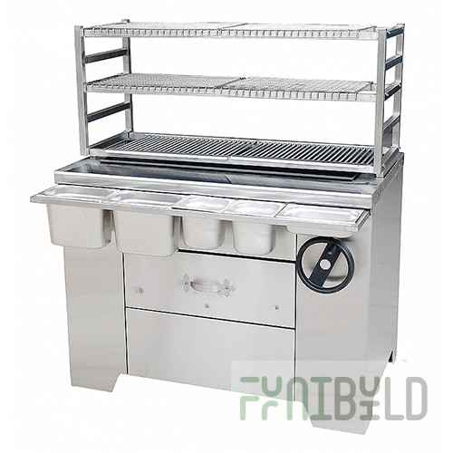 Multifunctional charcoal barbecue UMM (ROBATA2) (2000x630x1422mm, grid for frying steak/fish/shash) 11310
