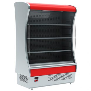 Medium-temperature wall-mounted display case F 20-07 VM 1.0-2 gray/red (Pole VKhSp-1.0 (+2...+7C, 1060x700x2000 in)