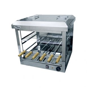 Electric shashlik maker F1ShStE (6 skewers, glass) (550x555x520mm, 3.5 kW, 220V, weight 32kg)