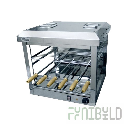 Electric shashlik maker F1ShStE (6 skewers, glass) (550x555x520mm, 3.5 kW, 220V, weight 32kg)
