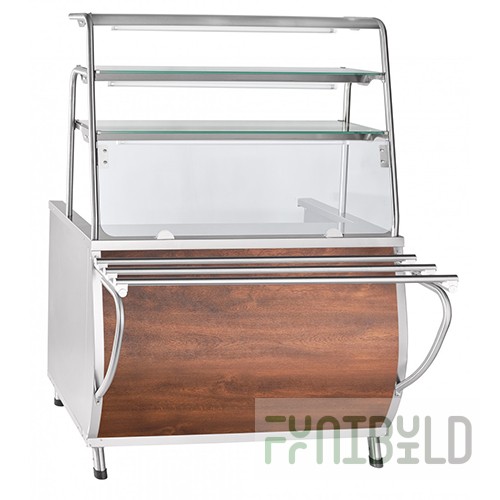 1-course food warmer PMES-70T (2 burners, 3 shelves, lighting, 1120 in) cashir. (1120x766(1024)x1624 in, 230V)