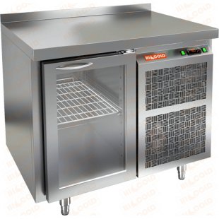 Table with a cooler with glass doors. Hicold SNG 1/HT ((900x600x850mm, +2...+10 °C)