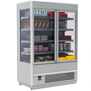 Universal display case FC 20-07 VV 1.0-1 gray/black (swing doors) -5…+5 1060x710x1930 in