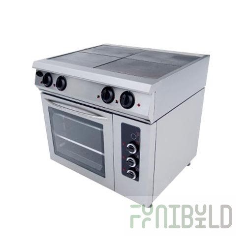 Electric stove 4-burner with oven (convection) F4PdkE (900x800x900 in, 16.7 kW, 380 V)