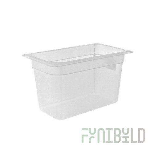 Gastronorm container without lid p/p GN 1/4, H-150, 265x162x150mm, (plastic, transparent), in pack. 16 pcs. 422101701