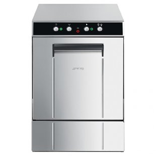Frontal glass washing machine SMEG ECOLINE UG402DMS (440x530x710mm, cassettes 400x400mm, electromechanical control, built-in water softener, 2.6 kW, 220 V)