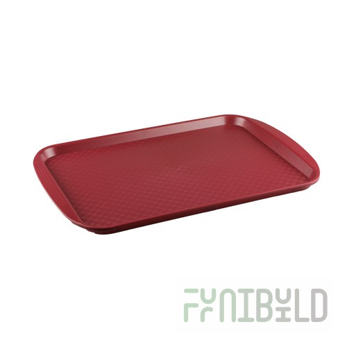 Rectangular plastic tray 450x350x20mm (burgundy) art. 422106621, 12 pcs. in pack.