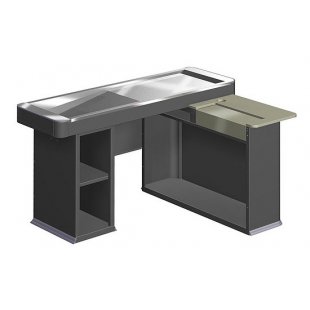 Cash box UNIT MINI 2 150 Polished (cutout for cash drawer) RAL7035