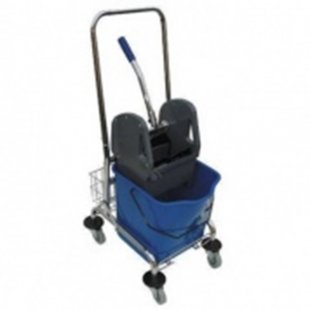 Single bucket trolley with wringer and basket G-teq AF08082