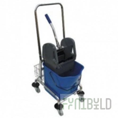 Single bucket trolley with wringer and basket G-teq AF08082