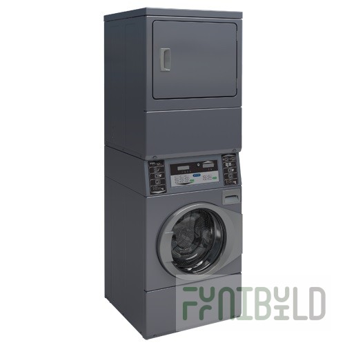Industrial vertical combined design SPS10 (washer-spinner SP10 + dryer SD10)