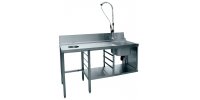 Tables and accessories for hood dishwashers