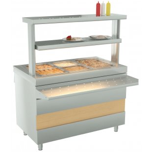 Steam bain-marie for 2 dishes Atesi Riviera 1200 in