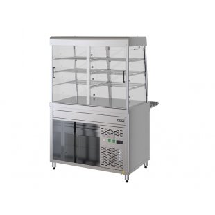 Counter - display case refrigerated closed PVCЭ11 (flat tabletop, 6 shelves, LED backlight, 1120 in)