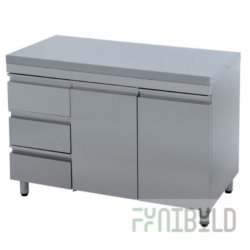 Technological pedestal table Atesi ST-3/1200/600 drawers