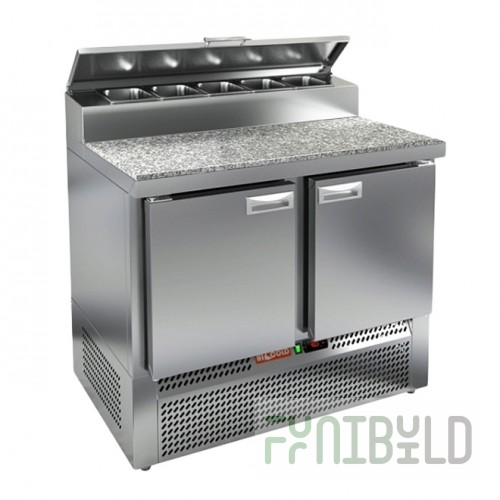 Refrigerated table for pizza HICOLD PZE2-11/GN (1/6H) stone