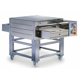 Italforni TSA conveyor pizza oven with wheeled stand