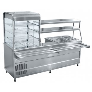 Refrigerated display counter with bain-marie universal Abat PVHM-70KMU