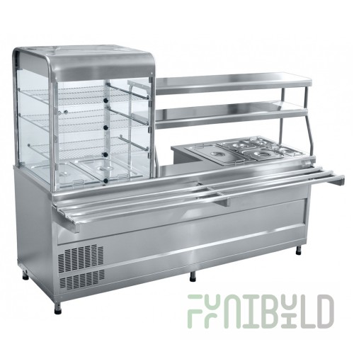 Refrigerated display counter with bain-marie universal Abat PVHM-70KMU