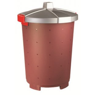 Restola waste collection container 65 l, burgundy