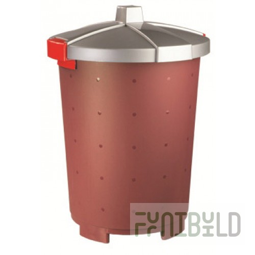 Restola waste collection container 65 l, burgundy