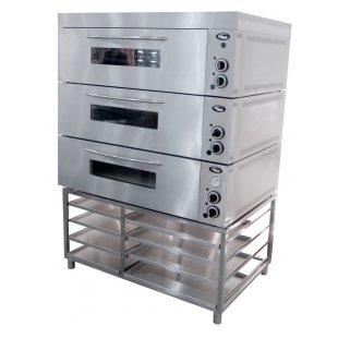 Grill Master oven cabinet ШЖэ/3 (sectional, red metal+stainless steel)