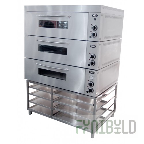 Grill Master oven cabinet ШЖэ/3 (sectional, red metal+stainless steel)