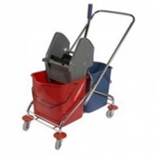 Double bucket trolley with wringer G-teq AF08072