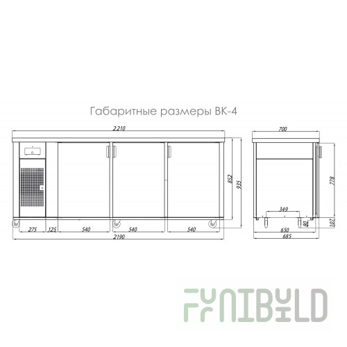 Beer kegerator ITON VK-4 without attachments